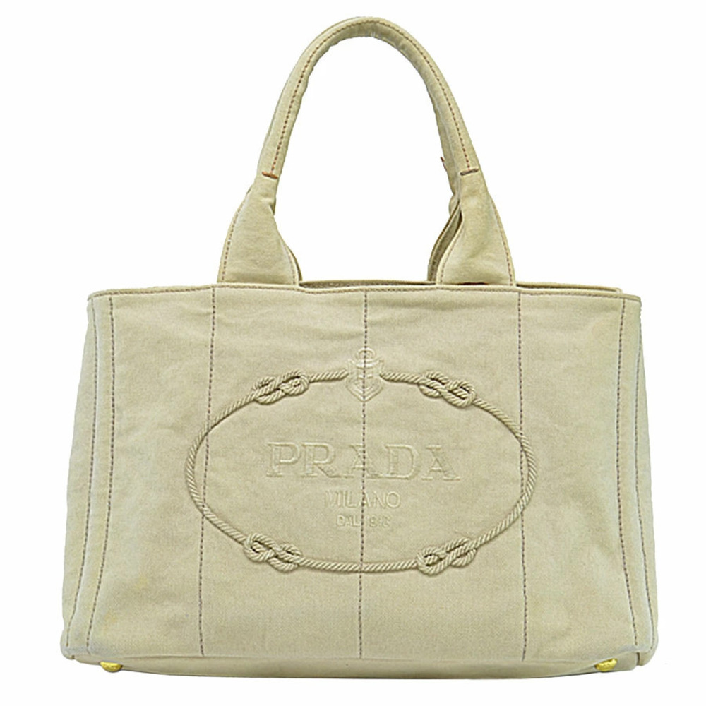Prada Canapa Canvas Tote Bag Beige